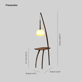 Brown Tripod Floor Lamp with Round Lampshade - Clowas